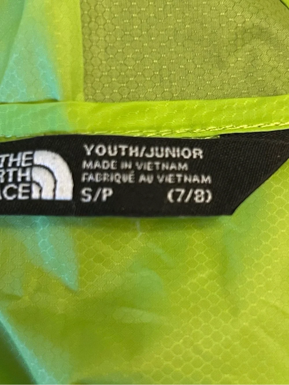 The North Face Kids Lime Green Hooded Windbreaker Jacket